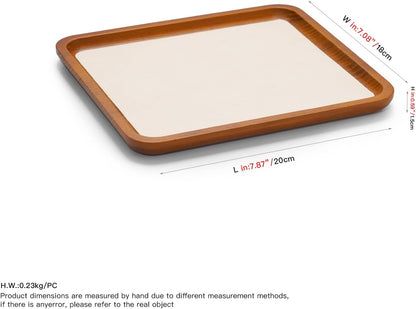 Oirlv Solid Wood Jewelry Display Tray Small Jewelry Tray Rings Earrings Bracelets Necklace Holder Organizer(Rectangle, Grey)