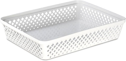 Glad Plastic Storage Basket Set - Multipurpose Drawer Trays, Kitchen Pantry Containers, and Bathroom Bins - 6 Pack Medium Organizers, Grey
