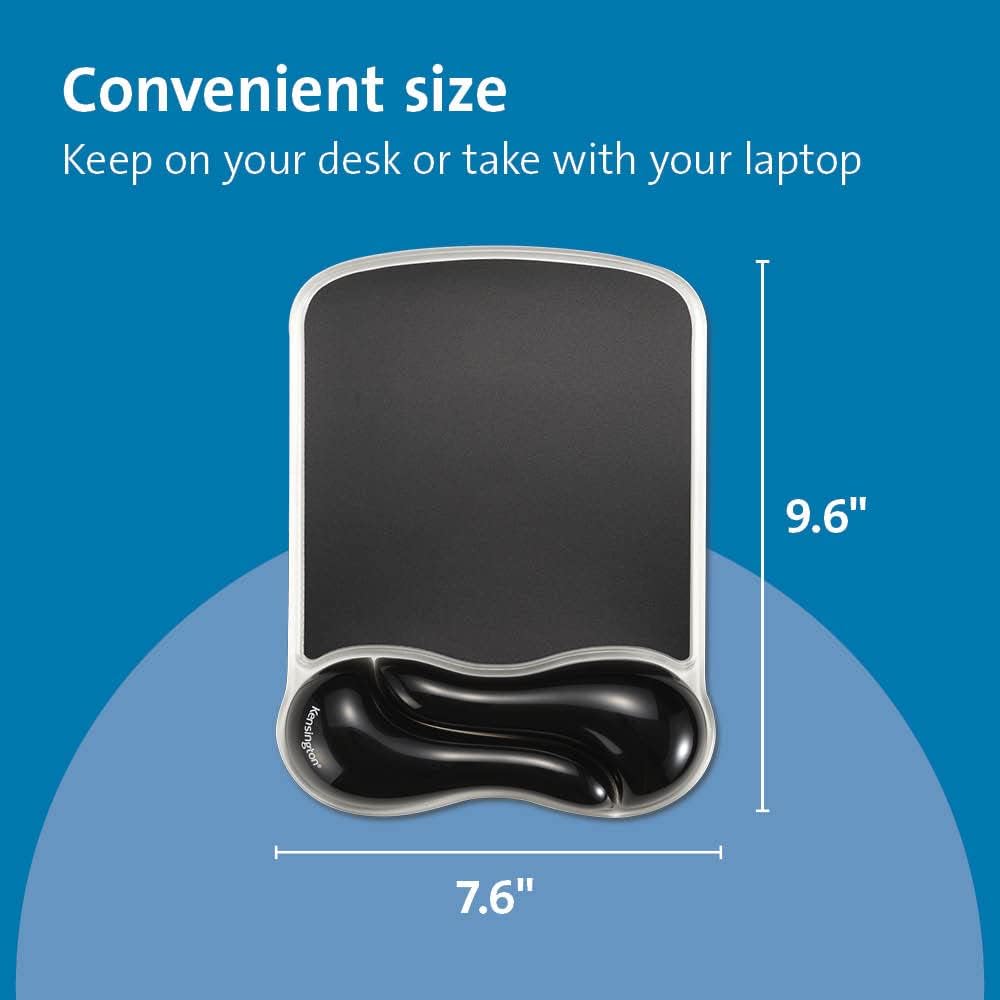 Kensington Duo Gel Mouse & Keyboard Wrist Rest Bundle Set, Ergonomic Keyboard and Mouse Pad With Wrist Support, Keyboard Wrist Rest, Computer Keyboard Pad, Cooling Gel, Non-Skid Backing, Blue K52920WW