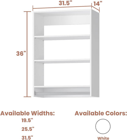 4-Drawer Stackable Storage Organizer Unit for Closet, Modular Wood Closet Storage Bins with Drawers, Closet She-lf Organizer Basket for Hanging Clothes, Wood, 25.5"W
