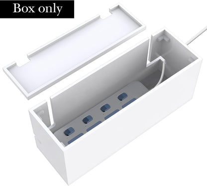 Linkidea Bathroom Electric Toothbrush Cable Box, Vanity Hide Cord Organizer, Charger and Power Strip Storage Case, Keep Countertop & Outlet Clean (White)