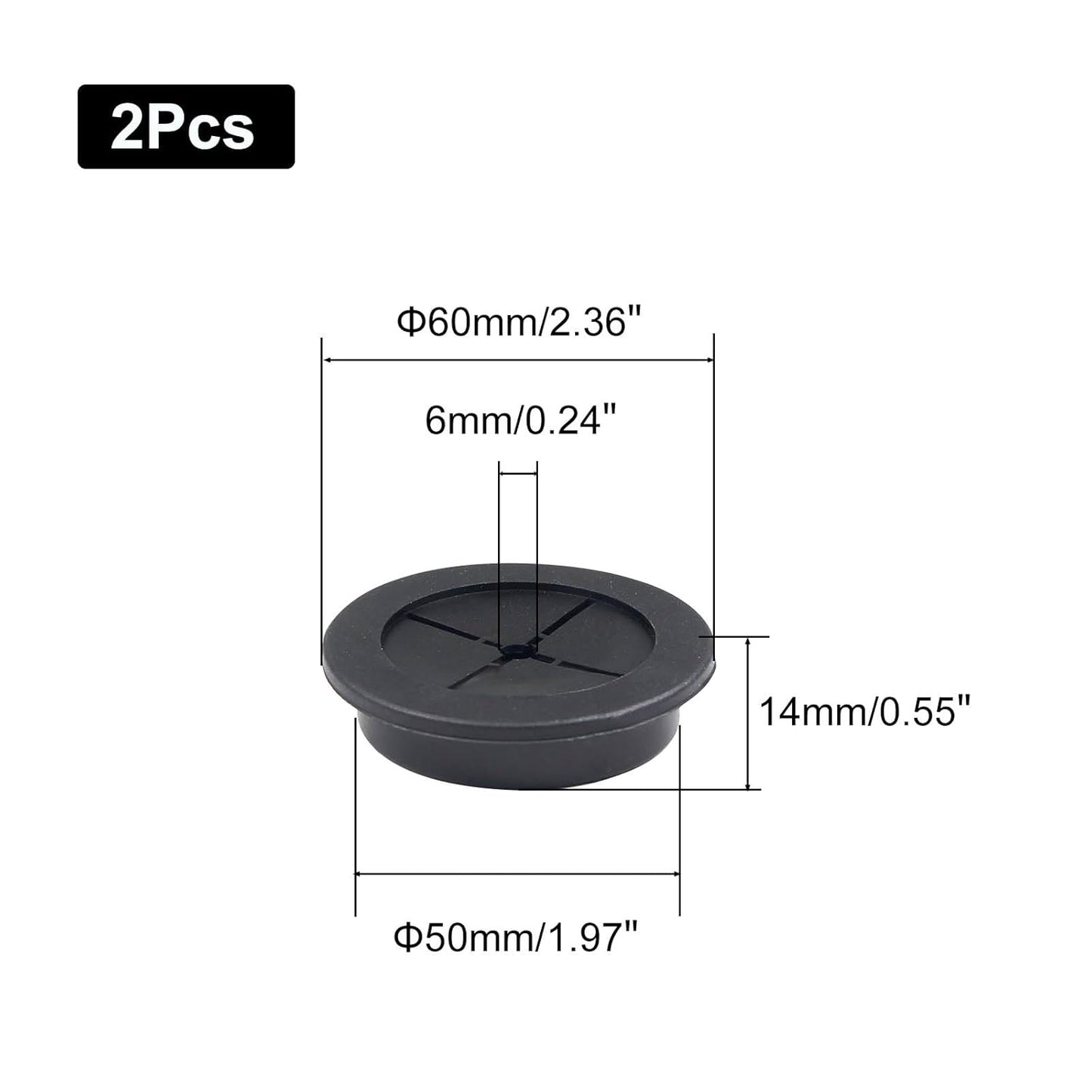 1 Inch Cable Grommet (25mm) – 12 Pcs Flexible Rubber Wire Hole Covers for Server Racks, Network Boxes, Thick Cable Management (Black)