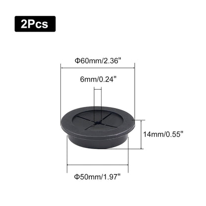 1 Inch Cable Grommet (25mm) – 12 Pcs Flexible Rubber Wire Hole Covers for Server Racks, Network Boxes, Thick Cable Management (Black)