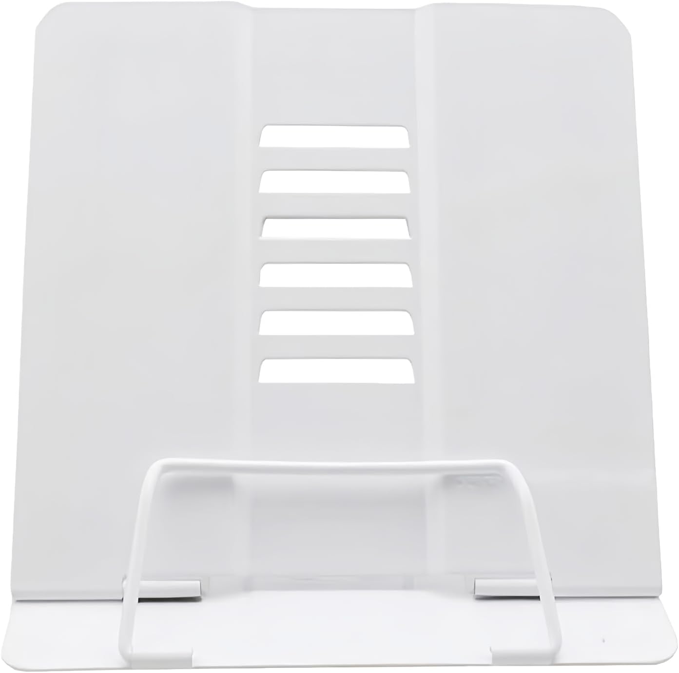 Azheeujy Metal Book Stand Folding Reading Book Holder with 6 Adjustable Angles and Paper Page Clip,Sturdy Desktop Book Holder for Cookbook,Magazine,Textbooks,Document,Music Book,Laptop,Tablet (Black)
