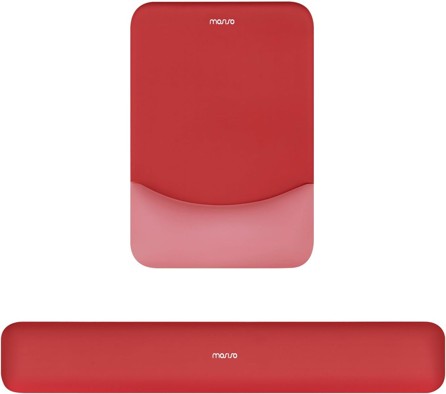 MOSISO Wrist Rest Support for Mouse Pad&Keyboard Set, Rectangular Ergonomic Mousepad Non-Slip Base Home/Office Pain Relief&Easy Typing Pad with Neoprene Cloth&Raised Silicone Lining, Green