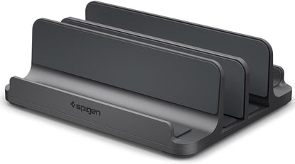 Spigen Vertical Laptop Stand Holder for Desk with Adjustable Dock, 4 Slots Total Fits All MacBook 11"-16"/HP/Dell/Surface/Samsung/LG/Chrome Book LD208S4 - Space Gray