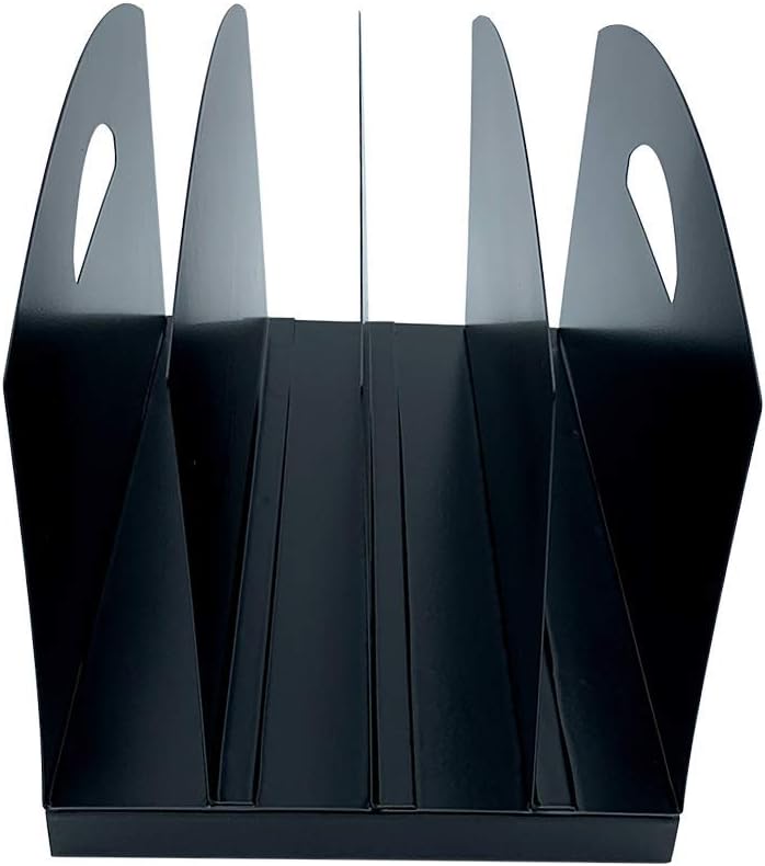 Huron Desktop File Binder Organizer Storage Vertical 8 Slot, Black Commercial Grade Steel