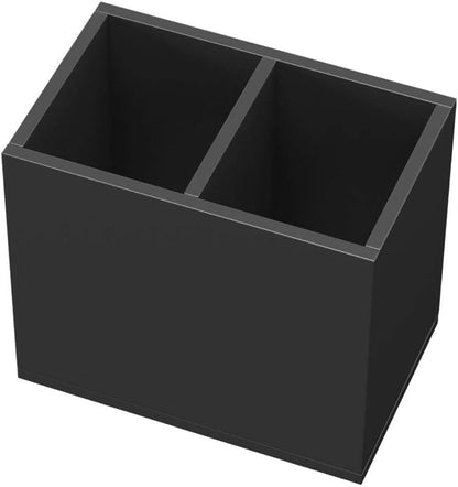 NIUBEE Acrylic Pen Holder 4 Compartments, Clear Pencil Organizer Cup for Countertop Desk Accessory Storage