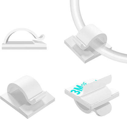 LinkDocs 30 Pieces Adhesive Cable Clips Wire Clips Cable Wire Management Wire Cable Holder Clamps Cable Tie Holder for Car, Office and Home