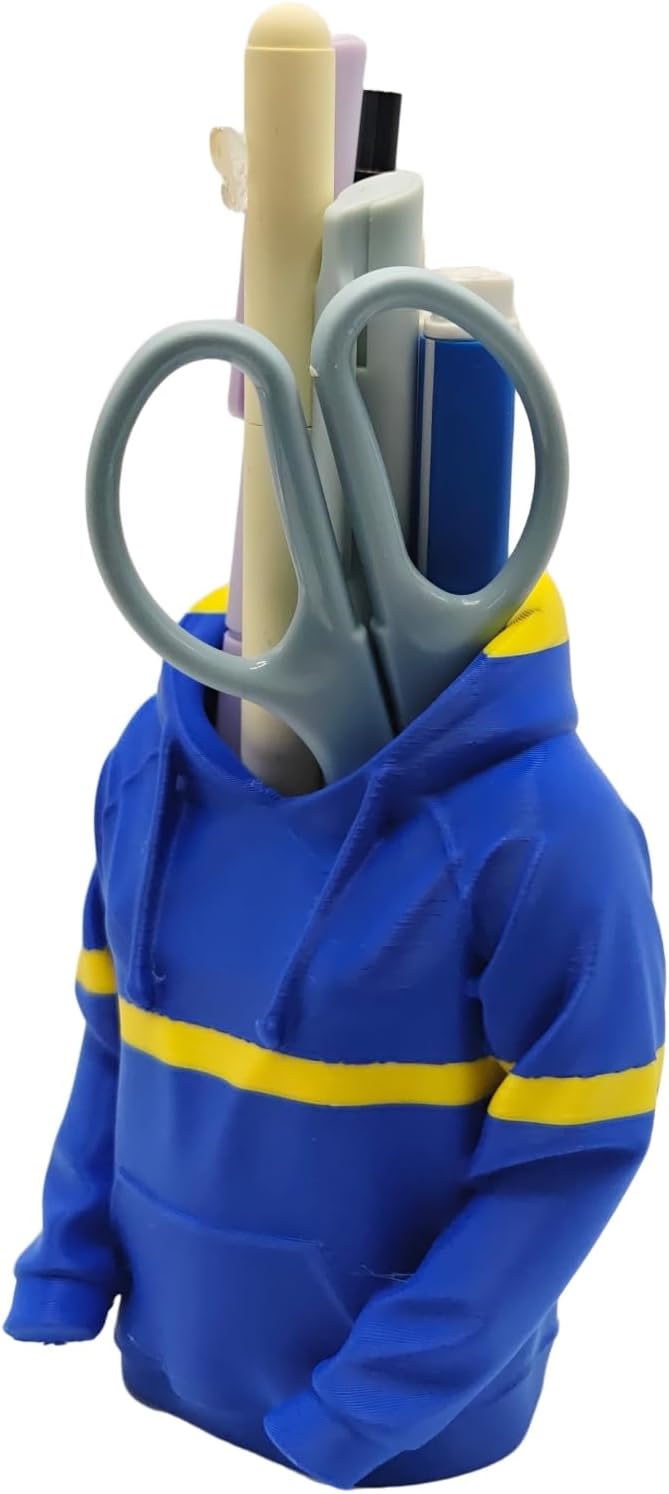 TIME&TRAVE Unique Sweatshirt Pen Holder for Desk, Creative Pencil Holder Desk Organizers, Office Supplies Decorations Idea Gift for Men Women Kids(Yellow)