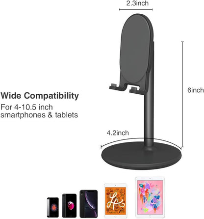 Bright Stone Phone Stand for Desk, Adjustable Cell Phone Holder for Desk, Compatible with 4"-12.9" Phones/Tablet/iPhone/iPad/Switch (Pink)