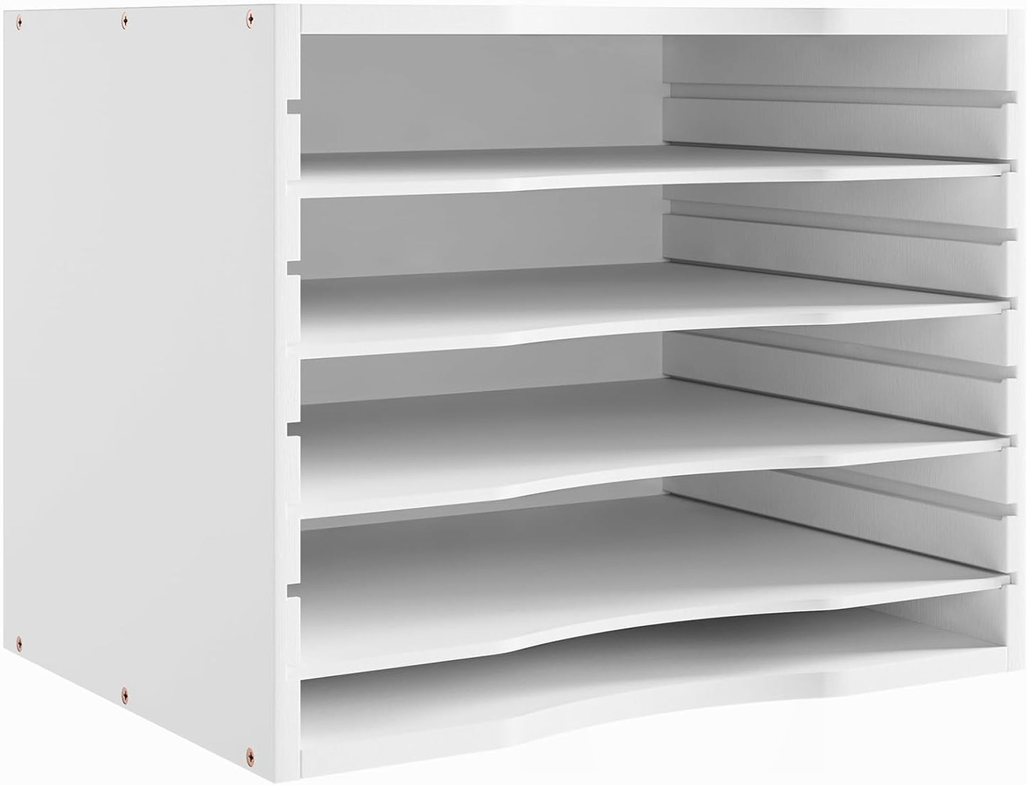 Bamjoy Bamboo 5 Tier Desktop Organizer, Paper Organizer Mail Sorter, File Holder Letter Document Storage with Adjustable Shelves for School Home Office, Natural