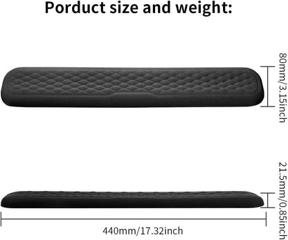 Vaydeer 60%-75% Keyboard Wrist Rest, Memory Foam Hand Rest Support Pad Padded for Office, Computer, Laptop, Mac Typing and Wrist Pain Relief and Repair(14.17inch,Black)
