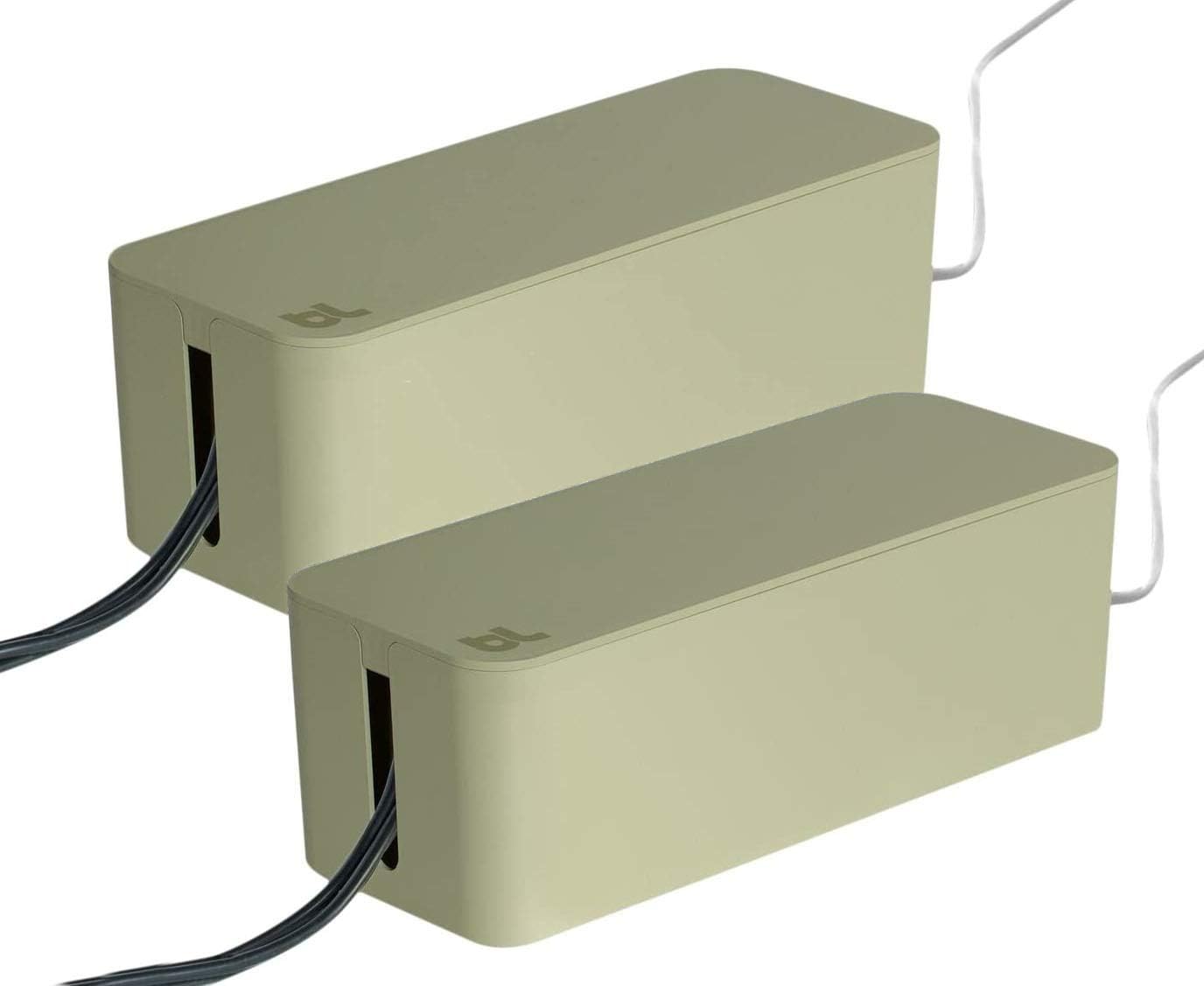 Bluelounge CableBox Mini Cable Management with Small Surge Protector, Black (CBM-BL)
