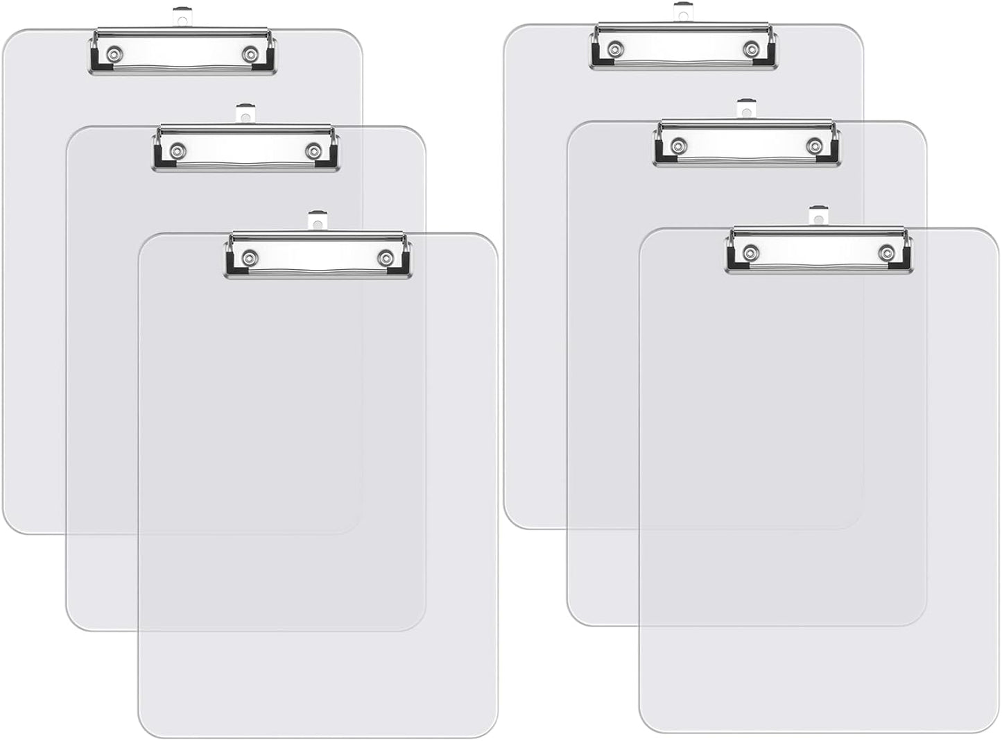 Rimilak 8.5 x 11 Plastic Clipboards Set of 2, Low Profile Metal Clip, Translucent Board, 12.5 x 9 in Letter Size, Office Supply, Back to School, Purple