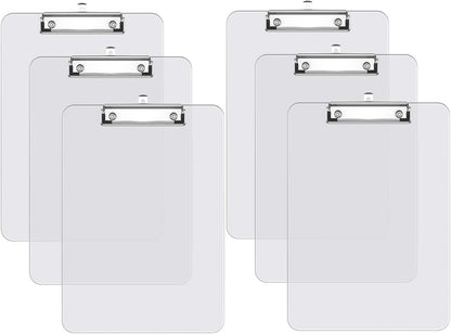 Rimilak 8.5 x 11 Plastic Clipboards Set of 2, Low Profile Metal Clip, Translucent Board, 12.5 x 9 in Letter Size, Office Supply, Back to School, Purple