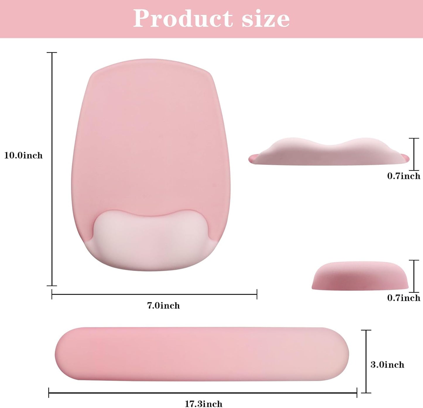 Wrist Rest for Keyboard and Mouse, Ergonomic Gel Computer Keyboard Wrist Rest with Memory Foam, Keyboard Wrist Support Pad for Long Hours of Work, Gaming, Studying-Relieve Wrist Pain