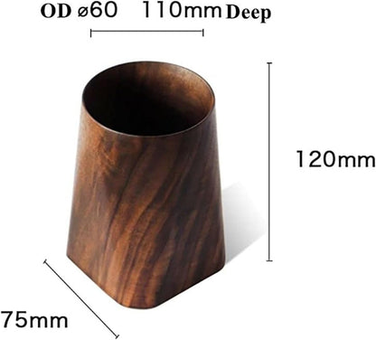 Wood Pen Holder For Desk, Pencil Cup Whole Piece Black Walnut Wooden Organizer Caddy Stand