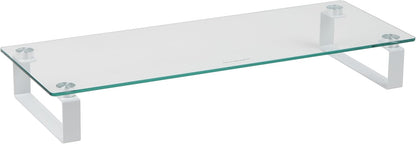 Mind Reader Monitor Stand, Contemporary, Desktop Organizer, Laptop Riser, Office, Glass, Clear