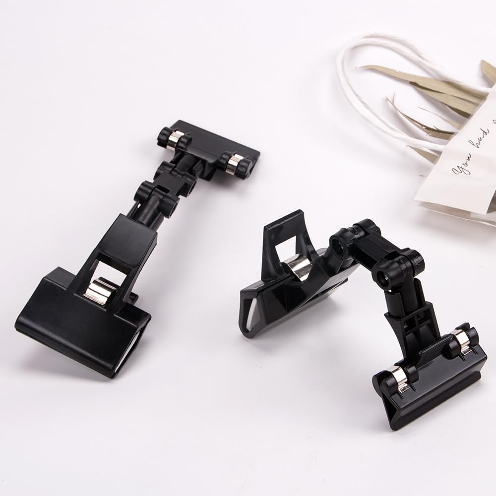 ZORZA 4Pcs Flexible Paper Stand for Desk Rotatable Foldable Document Holder Double Head Paper Holder for Typing Computer Monitor Canvas Clamp