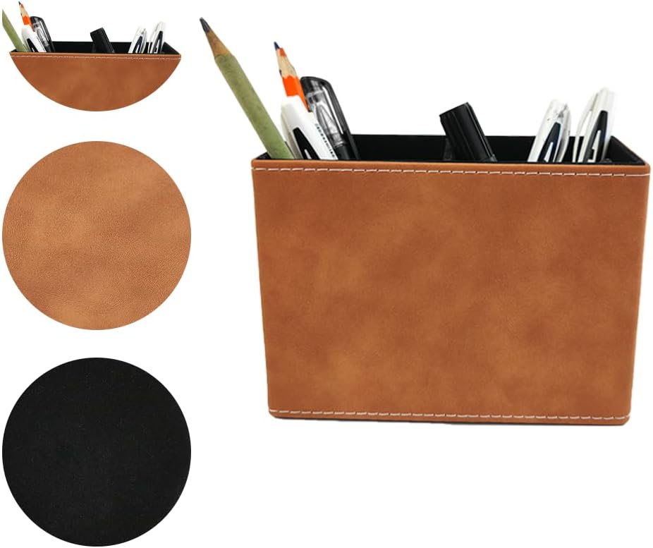 Pen Holder for Desk Pencil Organizer Cute Cup Holders Aesthetic (Black, 3.94" x3.15" x3.15")