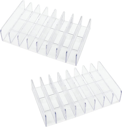 Acrylic Mail Holder 2 Pack, 7 Slots Clear Desk Organizer for Sorting Mail, Clear Bill Money Organizer for Envelope, Card and Makeup, Cash Tray for Cash Stuffing, Use in Home and Office