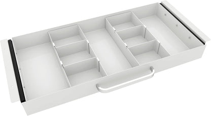 GOME Under Desk Slide out Pencil Drawer with Space Divider Design for Storing Pencil and Office Accessories, Underdesk Pull out Tray Organizer Mounted for Sit Stand Workstation