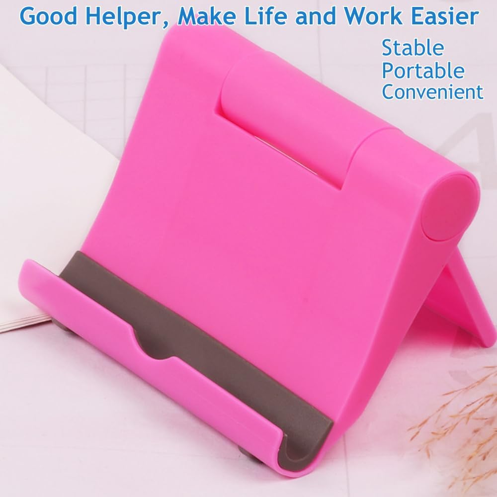 Cell Phone Stand for Desk Foldable Cell Phone Holder Desk Tablet Holder Mobile Phone Dock, Multi-Angle Universal Adjustable Tablet Dock Compatible with Most Cell Phones (White)