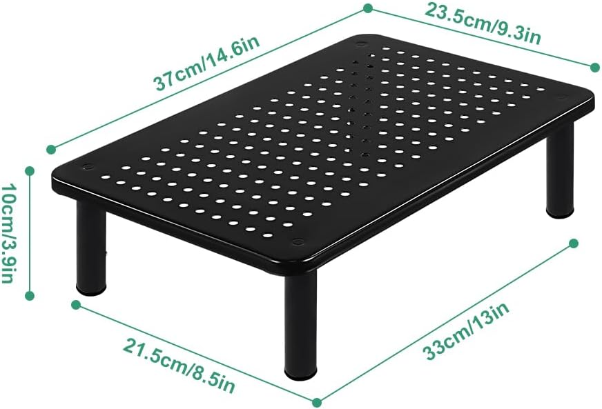 FURWOO 2 Pack Laptop Stand Desk Monitor Stand for Computer Printer Notebook 3 Height Adjustable Laptop Riser for Office Home School Black