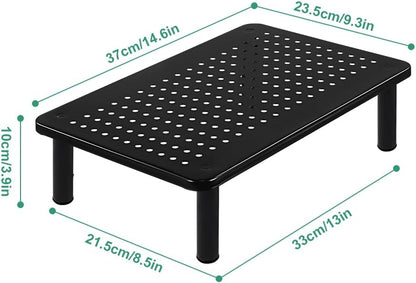 FURWOO 2 Pack Laptop Stand Desk Monitor Stand for Computer Printer Notebook 3 Height Adjustable Laptop Riser for Office Home School Black