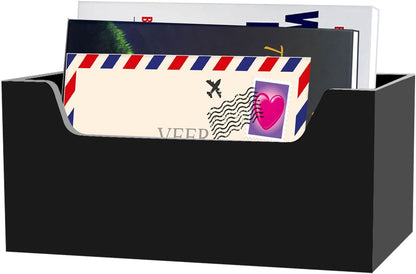 Mail Holder for Table, Acrylic Letter Holder Box for Desk or Wall Mount, Mail Organizer Countertop, Clear