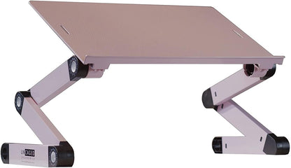 Uncaged Ergonomics WorkEZ Adjustable Laptop Stand for Desk, Laptop Stand Adjustable Height, Foldable Aluminum Cooling Computer Holder & Riser for Desk Bed, White, XL