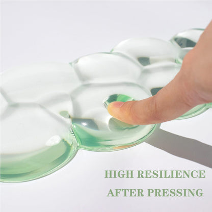 Clear Gel Wrist Rest for Keyboard and Mouse, Green Silicone Mouse Wrist Rest Set, Cute Ergonomic Wrist Rest for Keyboard 60%/75%(Green)