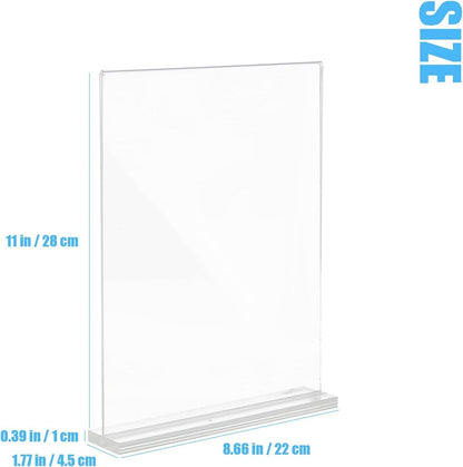 Lechay 3 Pack Acrylic Sign Holder, 8.5 x 11 inches Clear Table Menu Display Stand Desktop Display Stand Paper Holder Table Top Sign Holder Suitable for Restaurants, Office, Home, Store