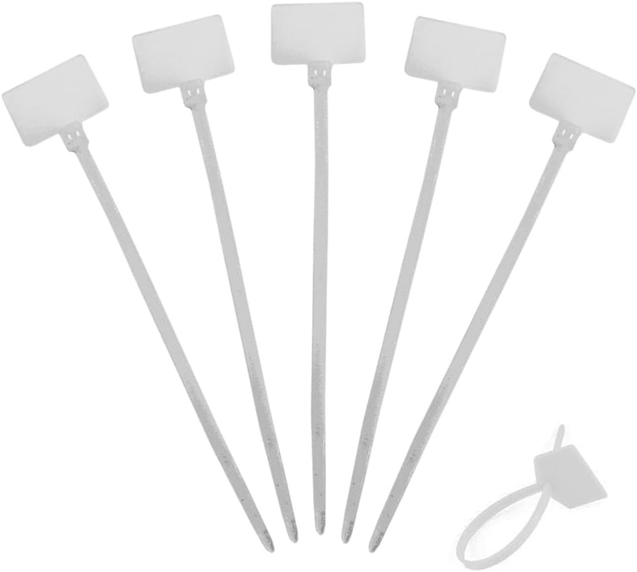 100 Pcs Write on Tags Wire Zip Ties Cable Mark Tags Nylon Power Marking Label (100pcs)