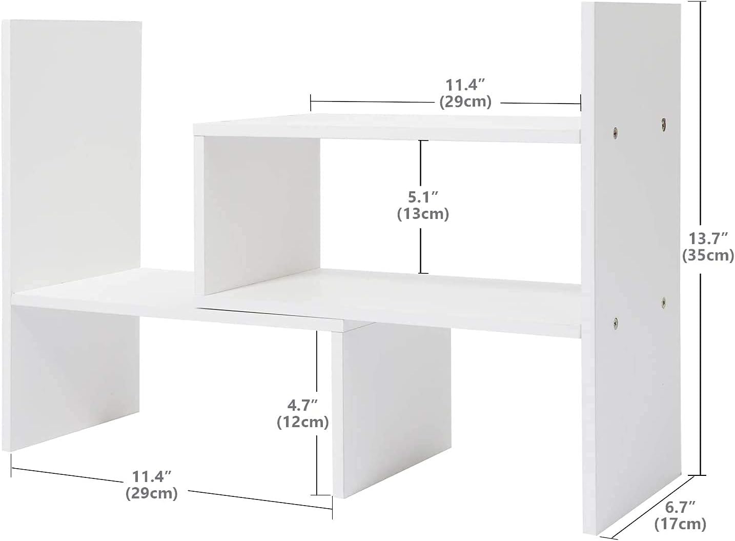 Sorfity Adjustable Desktop Bookshelf, Desk Organizer Display Shelf Counter Top Bookcase Free Style Display Shelf Rack Office Supplies Storage Shelf Book Multipurpose Bookshelf for Office Kitchen