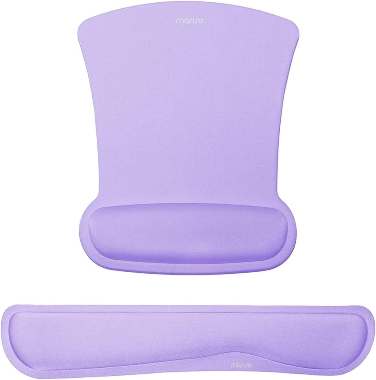 MOSISO Wrist Rest Support for Mouse Pad & Keyboard Set, Ergonomic Mousepad Non-Slip Base Home/Office Pain Relief & Easy Typing Cushion with Neoprene Cloth & Raised Memory Foam, Apricot