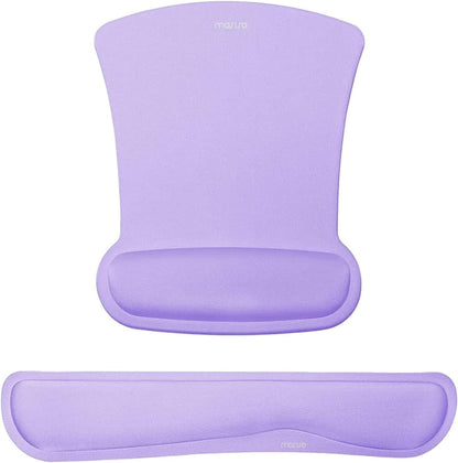MOSISO Wrist Rest Support for Mouse Pad & Keyboard Set, Ergonomic Mousepad Non-Slip Base Home/Office Pain Relief & Easy Typing Cushion with Neoprene Cloth & Raised Memory Foam, Apricot