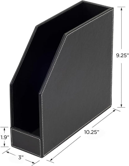 MobileVision Bamboo Vertical File Folder Holder & Office Product Organizer, Store Files, Magazines, Notepads, Books and more, 2 Pack Combo Set