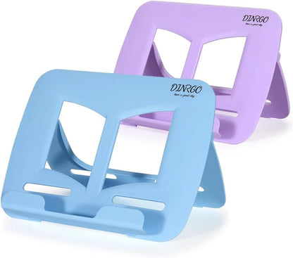 Portable Book Stand Book Holder Book Rest for Kids Reading Hands Free Cookbook Holder Textbook Stands Music Stand Lightweight Waterproof Book Stand Gifts School Supplies (Purple 11.82" *8.26")