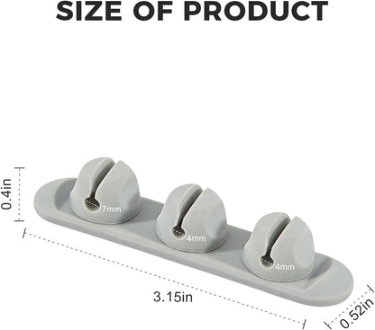 Magnetic Silicone Cable Clips with No-Residue Strong Adhesive – Desk, Under-Desk, Nightstand, Wall, Car, Office & Home Cord Organizer for Cable Management - Black
