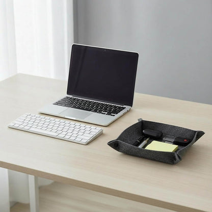 Soft Felt Tray, Foldable Catchall Organizer, 6-Pack Drop Zone Trays for Entryway, Desk, Nightstand & Travel