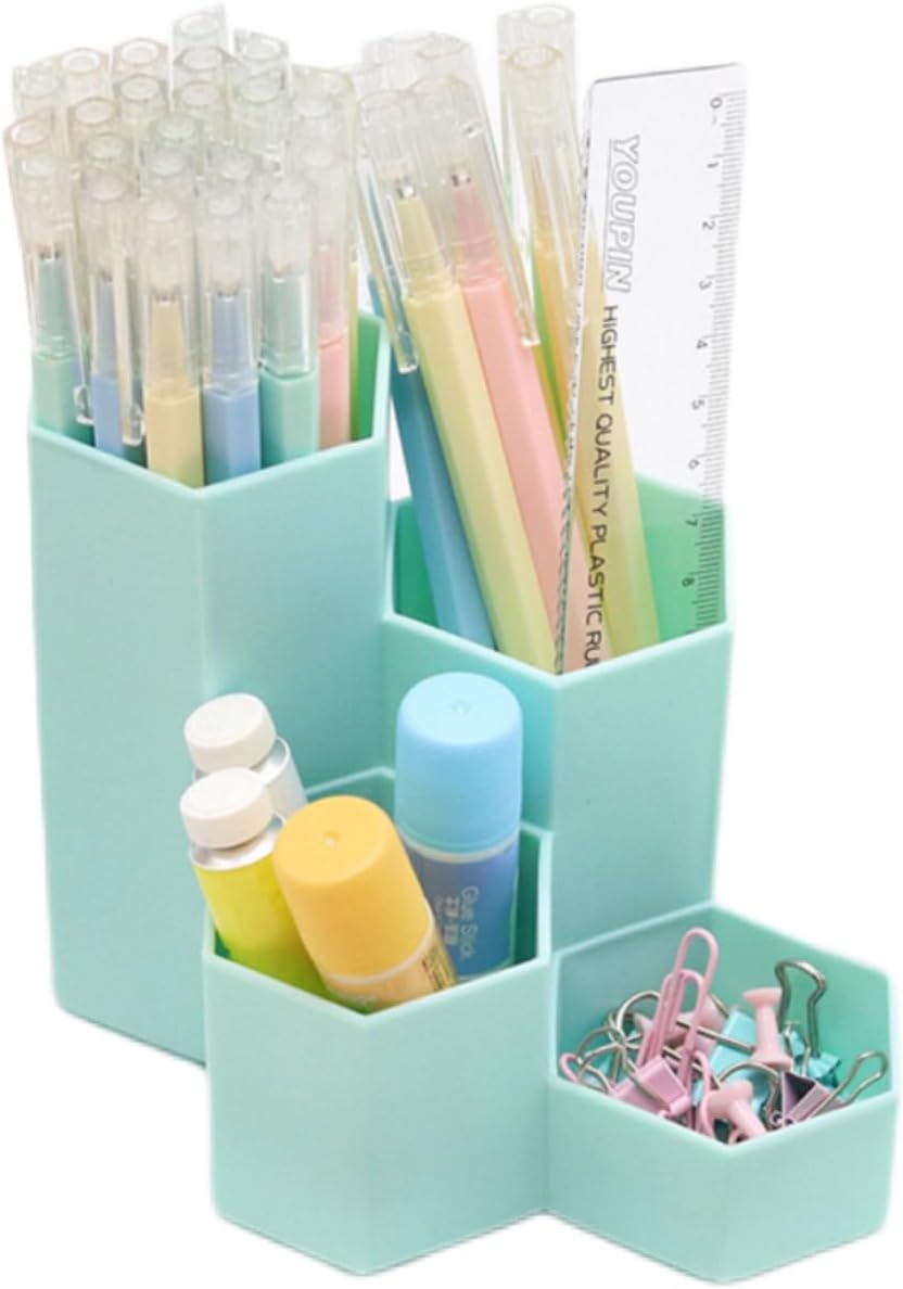 Pencil Organizer Pen Holder for Desk Pens Cup Small Desk Organizer Cute Pen Holder for Office,School and Home (White, 3)