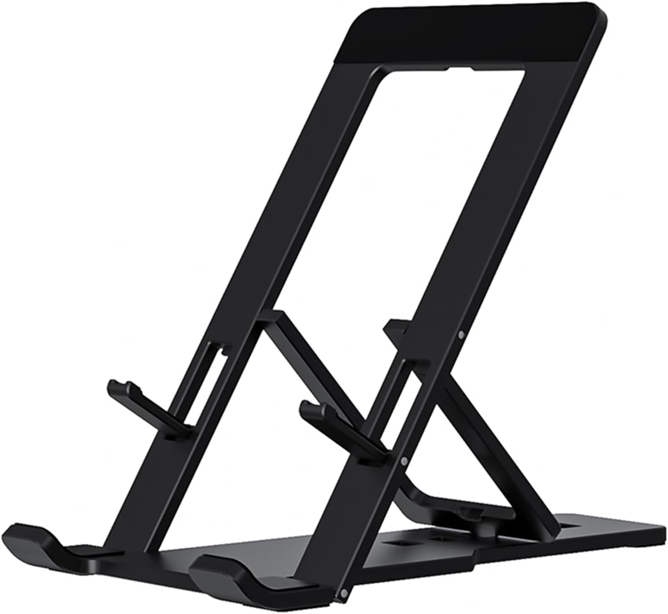 Cell Phone Stand, Fully Adjustable Foldable Desktop Phone Holder for Desk, Thick Case Friendly, Compatible with All Phones (A-Black)