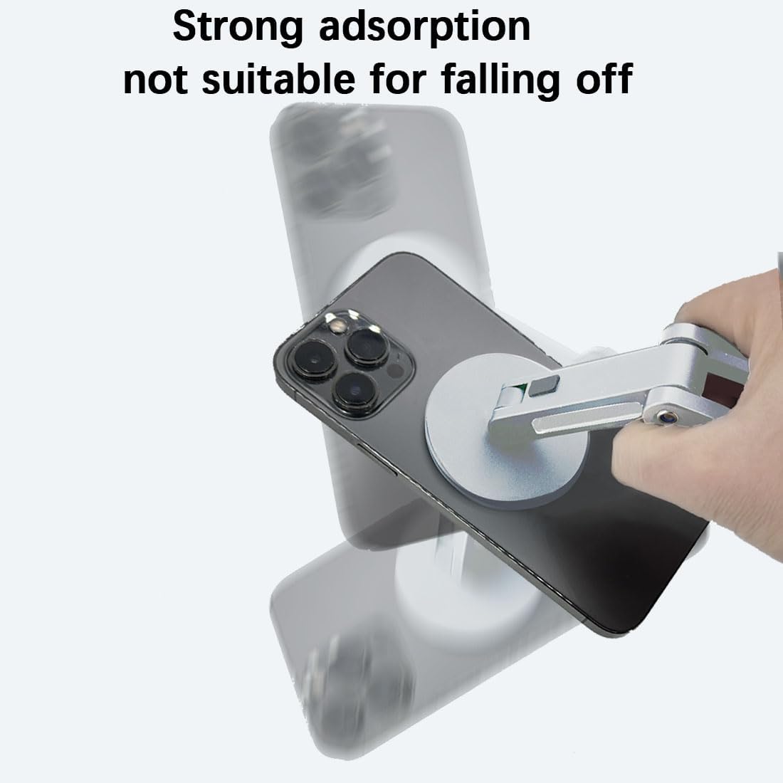 Magnetic Phone Stand for Desk, Heightened Adjustable Foldable, Compatible with iPhone 16/15/14/13/12 All Series/Mag-Safe Case (Silver)