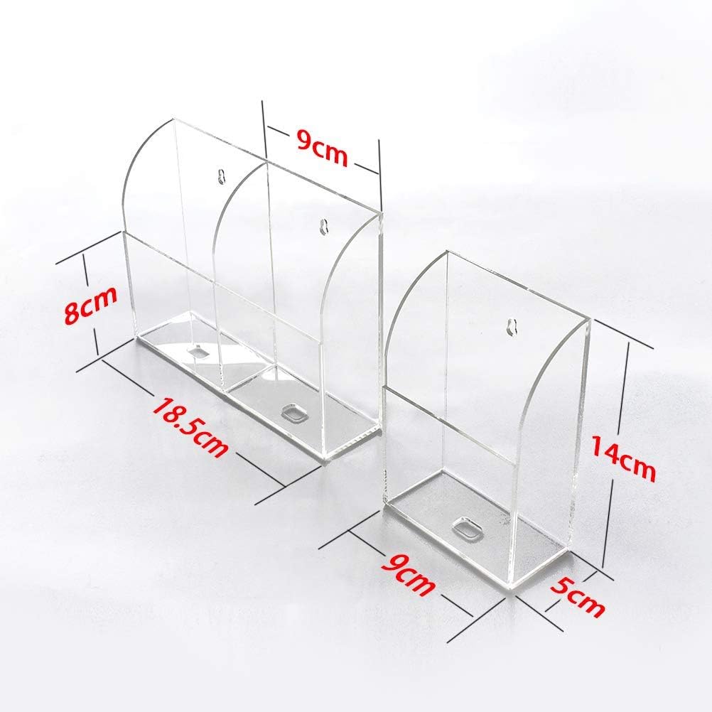 VANCORE Clear Wall Mounted Charging Phone Holder Smart Phone Station TV Remote Control Holder Wall Box (3 Holes)