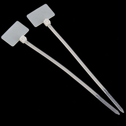 100 Pcs Write on Tags Wire Zip Ties Cable Mark Tags Nylon Power Marking Label (100pcs)