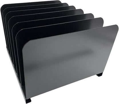 Huron Desktop File Binder Organizer Storage Vertical 8 Slot, Black Commercial Grade Steel