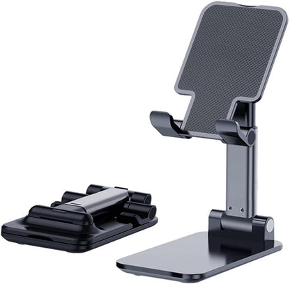 Cell Phone Stand, Angle Height Adjustable Cell Phone Holder with Silicon Pad for Desk Fully Forldable Mobile Phone Holder Compatible with All Mobile Phones, MT-6, (White)