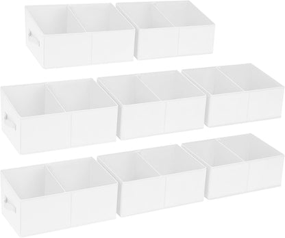 DIMJ Closet Storage Bins, 6 Pack Storage Baskets for Shelves, Foldable Closet Organizer with Handle, Linen Closet Organizers and Storage for Clothes, Toys, Towel, Books (Black)